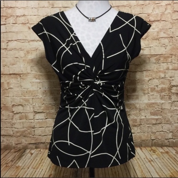 London Times Double V-Neck Blouse - Picture 2 of 7